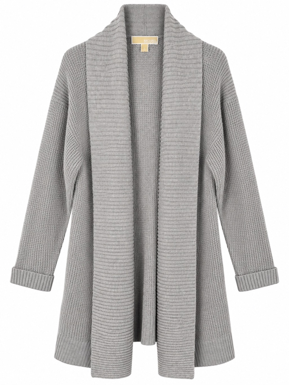 MICHAEL Michael Kors Gray Wool Blend Shawl Collar Long Cardigan L
